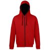 Zip-up Unisex Warm Hoodie - Contrast Inner Hood & Flat Lace Drawcords - Poly/Cotton Zoodie - Image 2